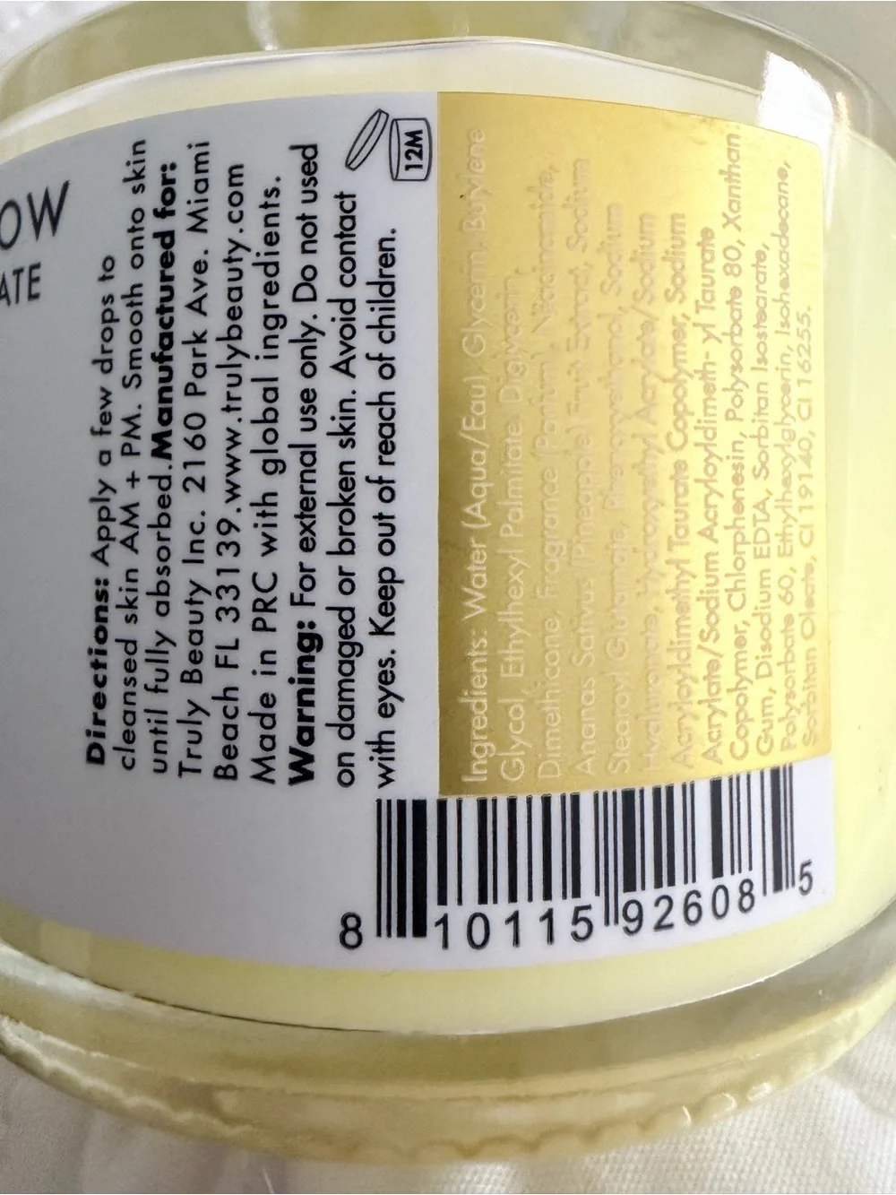 TRULY Pineapple Glow Brightening Facial Serum – Yellow and White Dropper